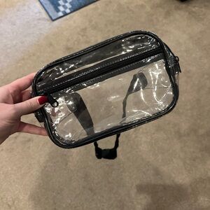Clear Crossbody Bag with Black Trim